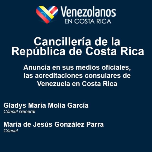 Cancillería de la República de Costa Rica anuncia en sus medios oficiales, las acreditaciones consulares de Venezuela en Costa Rica. https://www.rree.go.cr/?sec=misiones&cat=enCR&cont=527... Es importante para la comunidad de Venezolanos en Costa Rica que estemos informados cuál será la ubicación del Consulado y con ello poder exigir la tramitología que por Derecho nos corresponde como ciudadanos: Pasaportes Cédulas Apostillas Legalizaciones Poderes Certificaciones Convalidaciones Permisos de menores Actas de defunción Entre otros. Infórmate, Comparte y difunde apoya a tu Comunidad de Venezolanos En Costa Rica #VenezolanosEnCostaRica #VenezolanoEnCostaRica #VenezolanoenCR